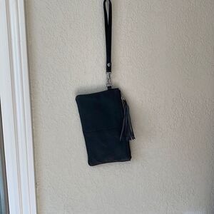Hadaki Black Leather Wristlet